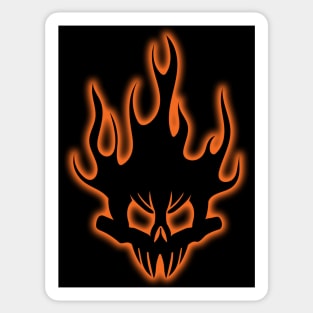 Black Flaming Skull Sticker